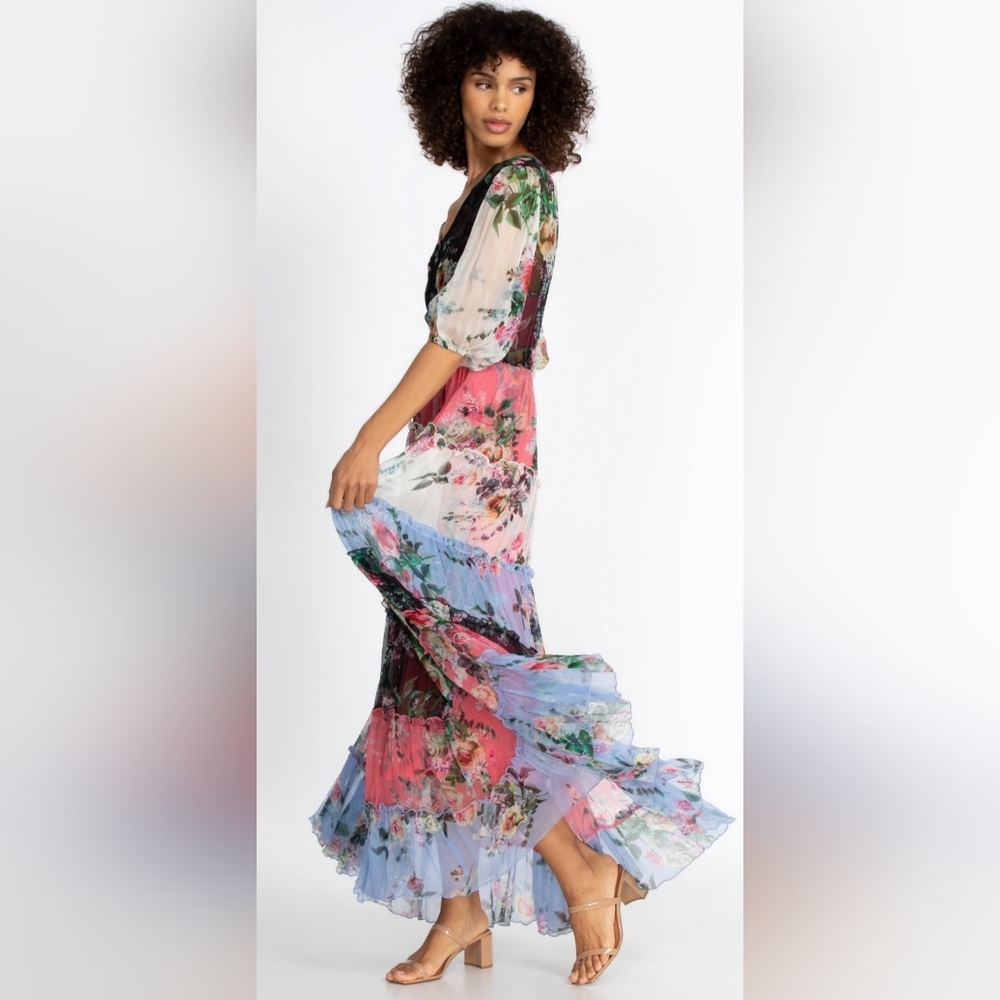Johnny Was Juliet Vibrant Floral Maxi Dress Size S